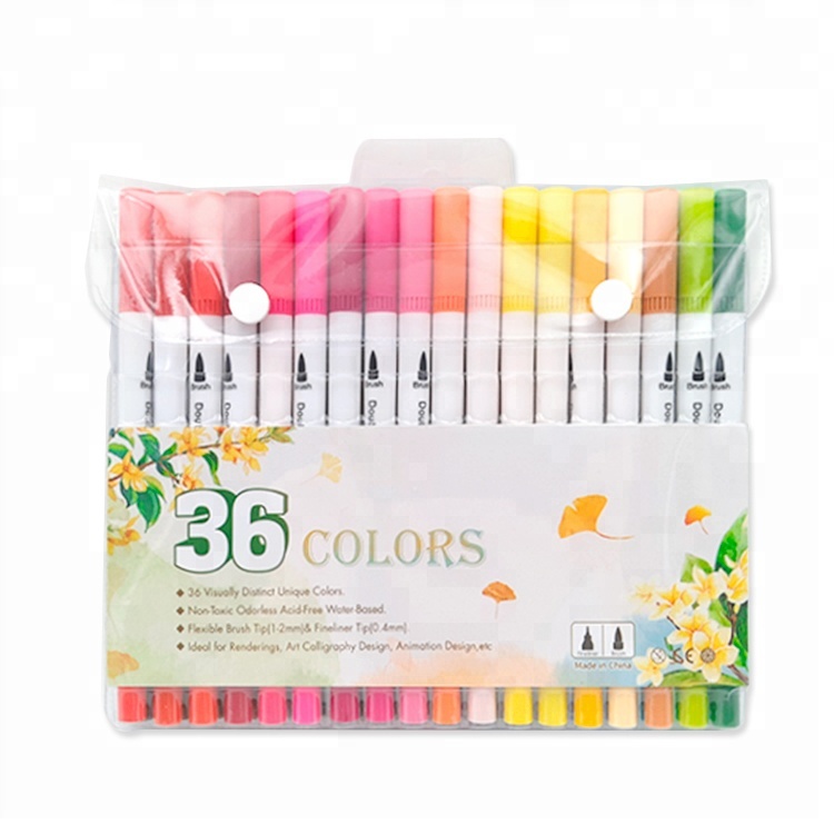 36 colors fineliner brush marker pen